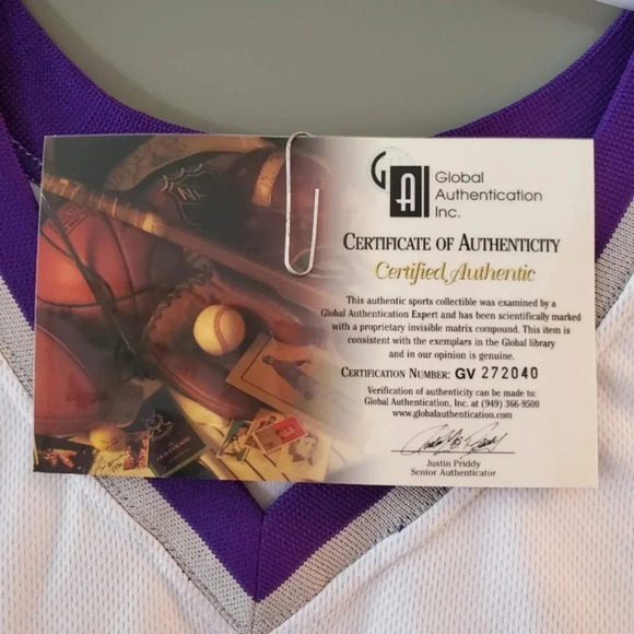 Authentic Autographed NBA Mike Bibby Sacramento Kings Home Jersey #10 - Picture 2 of 7